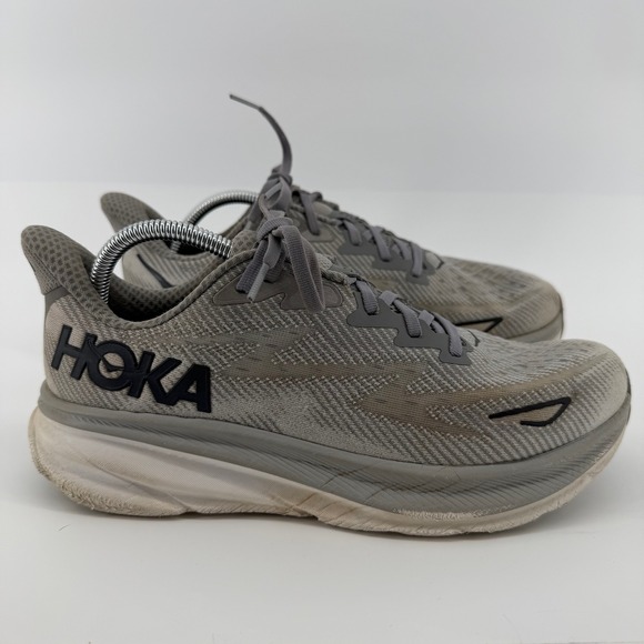 Hoka One One Clifton 9 Mens Running Shoes Grey Size 9.5D Athletic Sneakers Hike - Picture 2 of 13